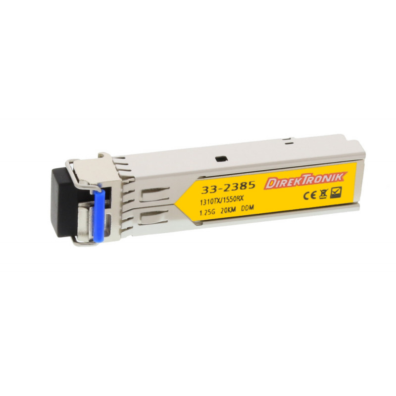 SFP BiDi WDM LC TX1310/RX1550 SM 20km (LX) 1.25Gbps SFP BiDi WDM LC TX1310/RX1550 SM 20km (LX) 1.25Gbps